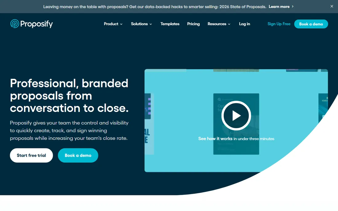Proposify homepage