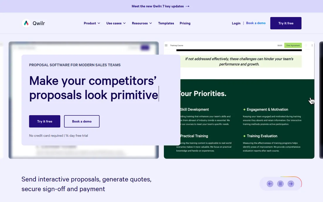 Qwilr homepage
