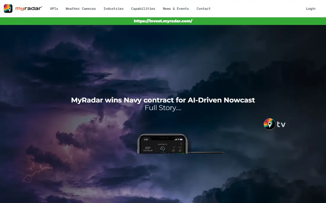 MyRadar homepage