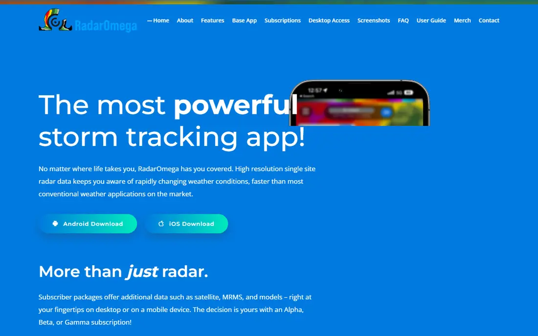 RadarOmega homepage