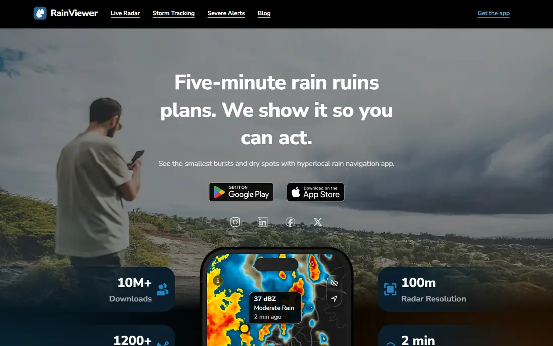 RainViewer homepage