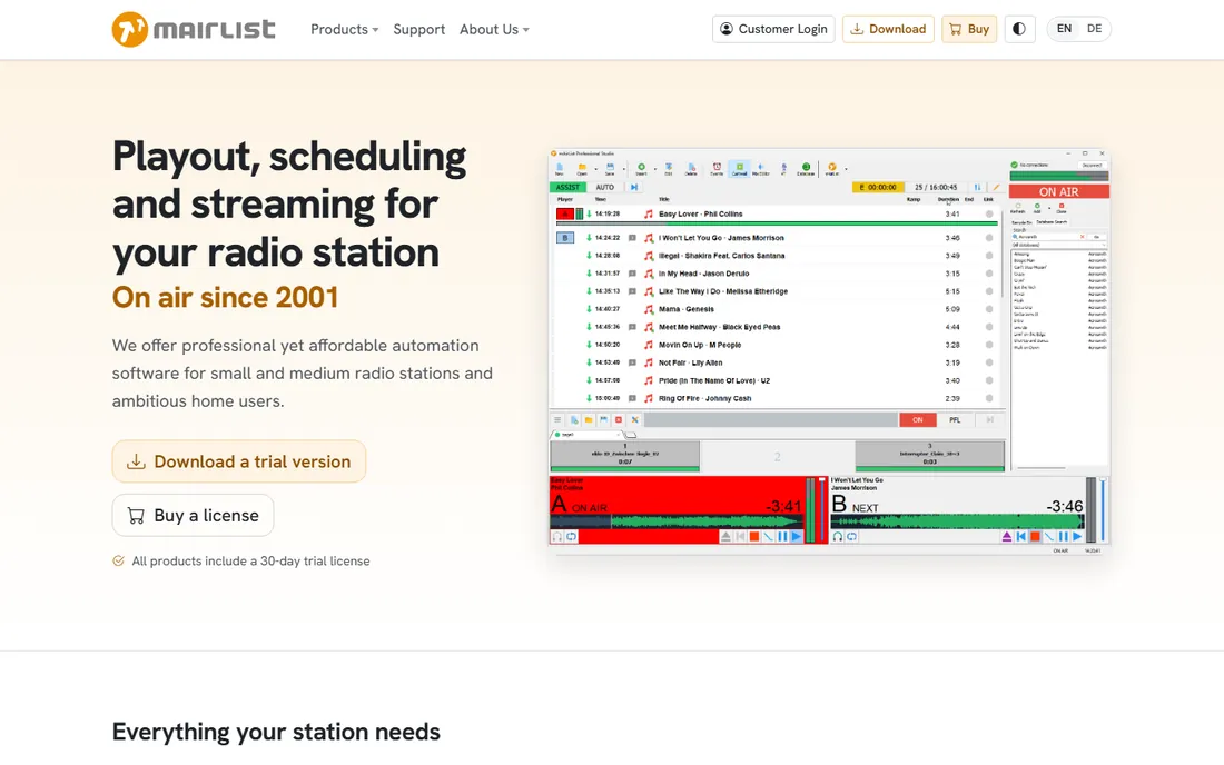 mAirList homepage