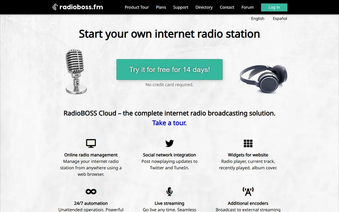 RadioBOSS homepage