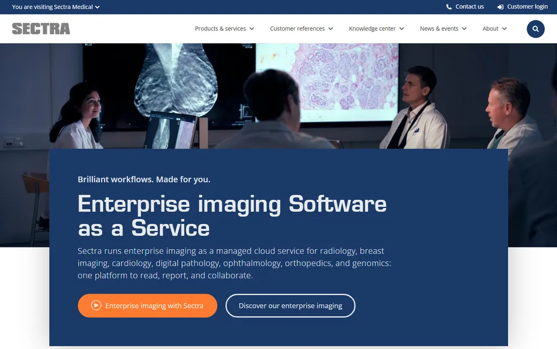 Sectra homepage