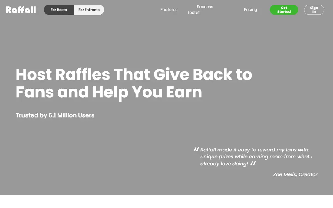 Raffall homepage