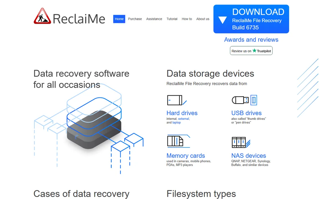 ReclaiMe File Recovery homepage