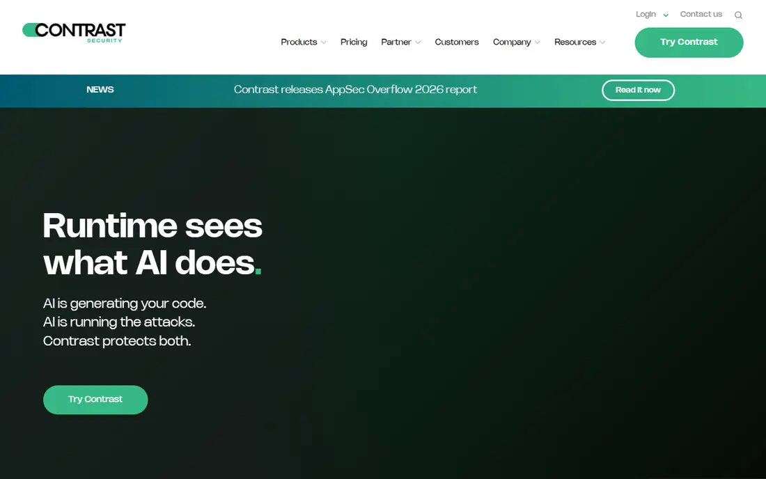 Contrast Security homepage