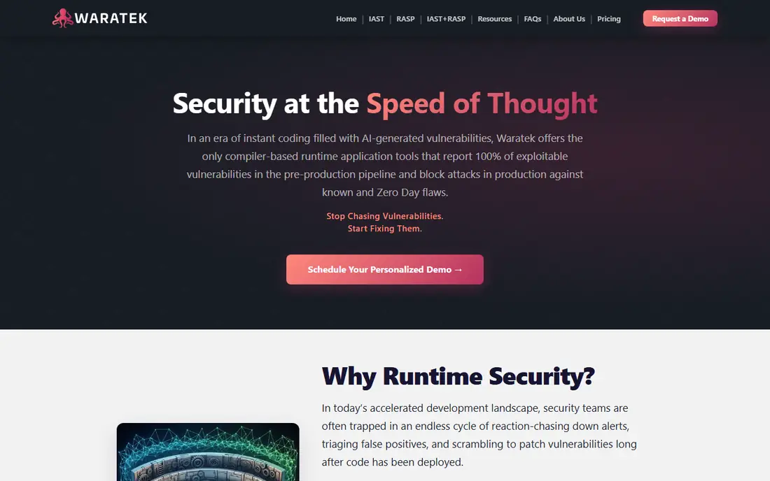 Waratek homepage