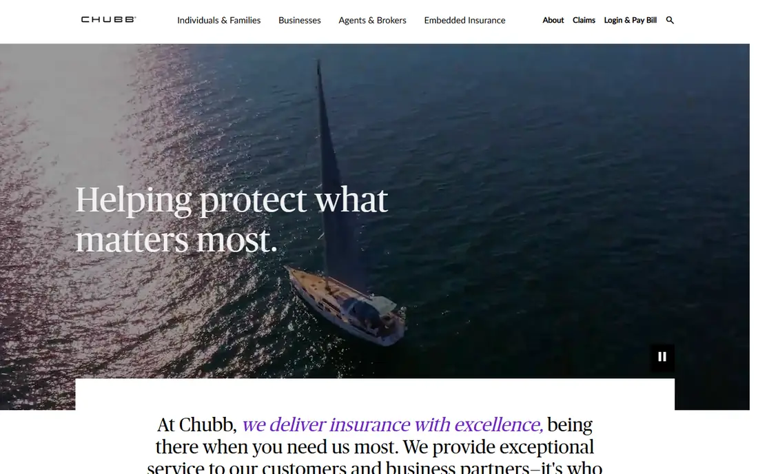 Chubb homepage