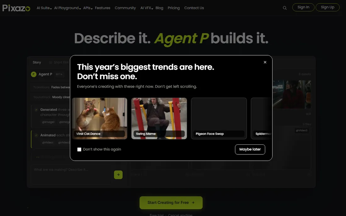 Pixazo homepage