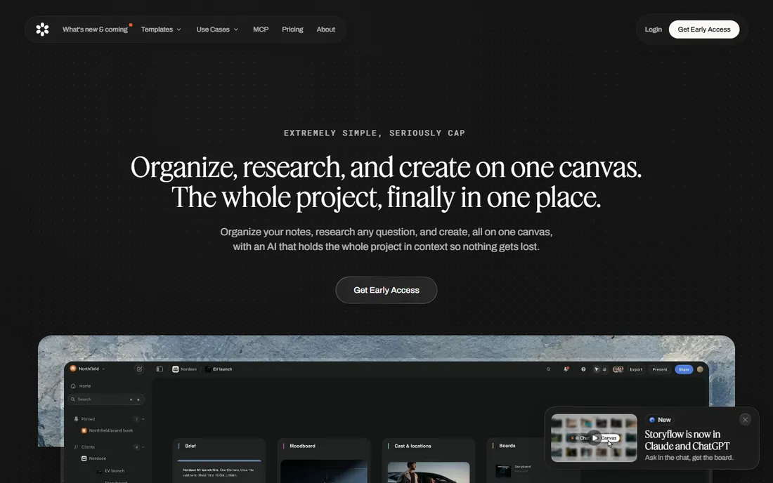 Storyflow homepage