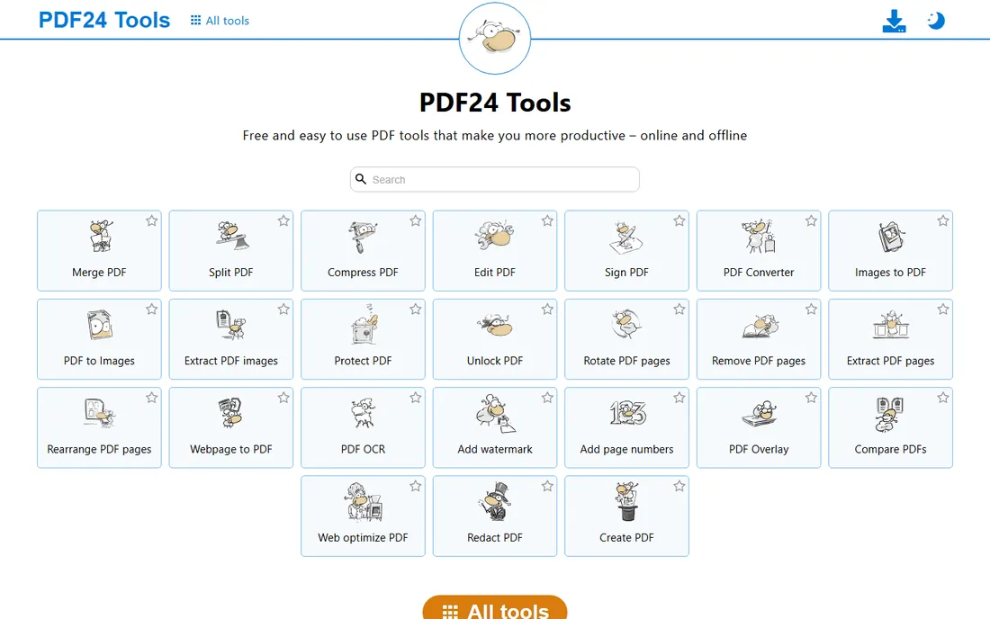 PDF24 Tools homepage