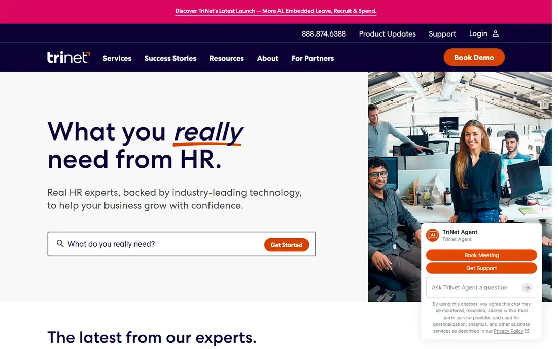 TriNet homepage