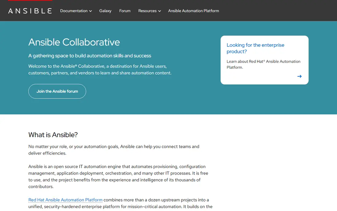 Ansible homepage