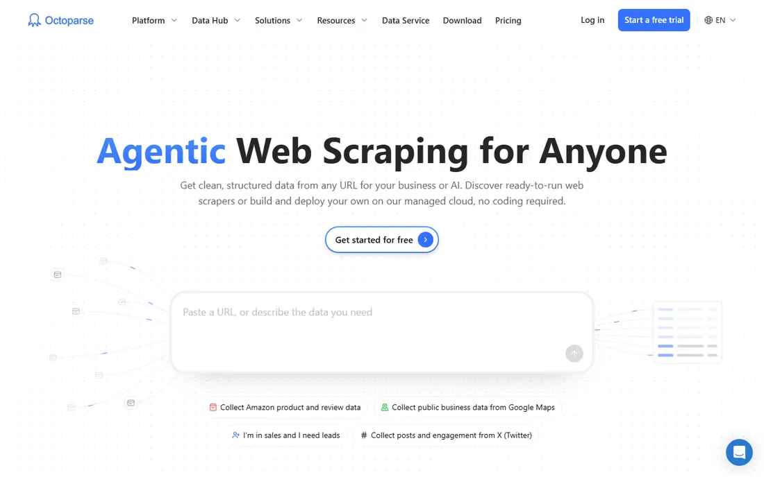 Octoparse homepage