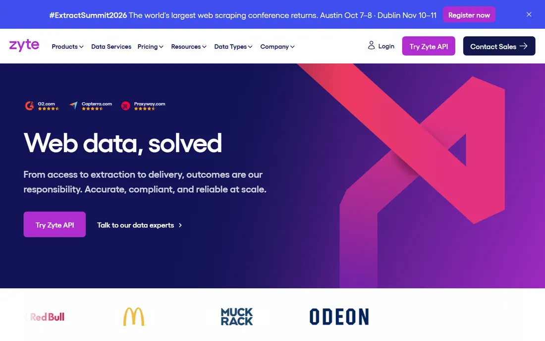 Zyte homepage