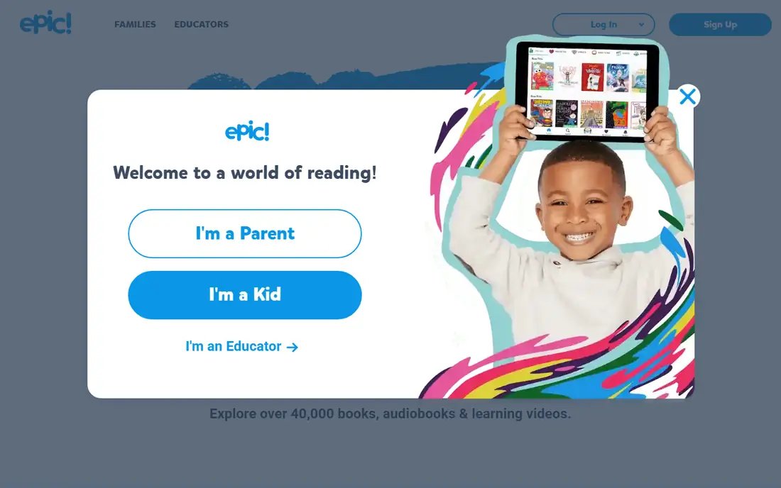 Epic homepage