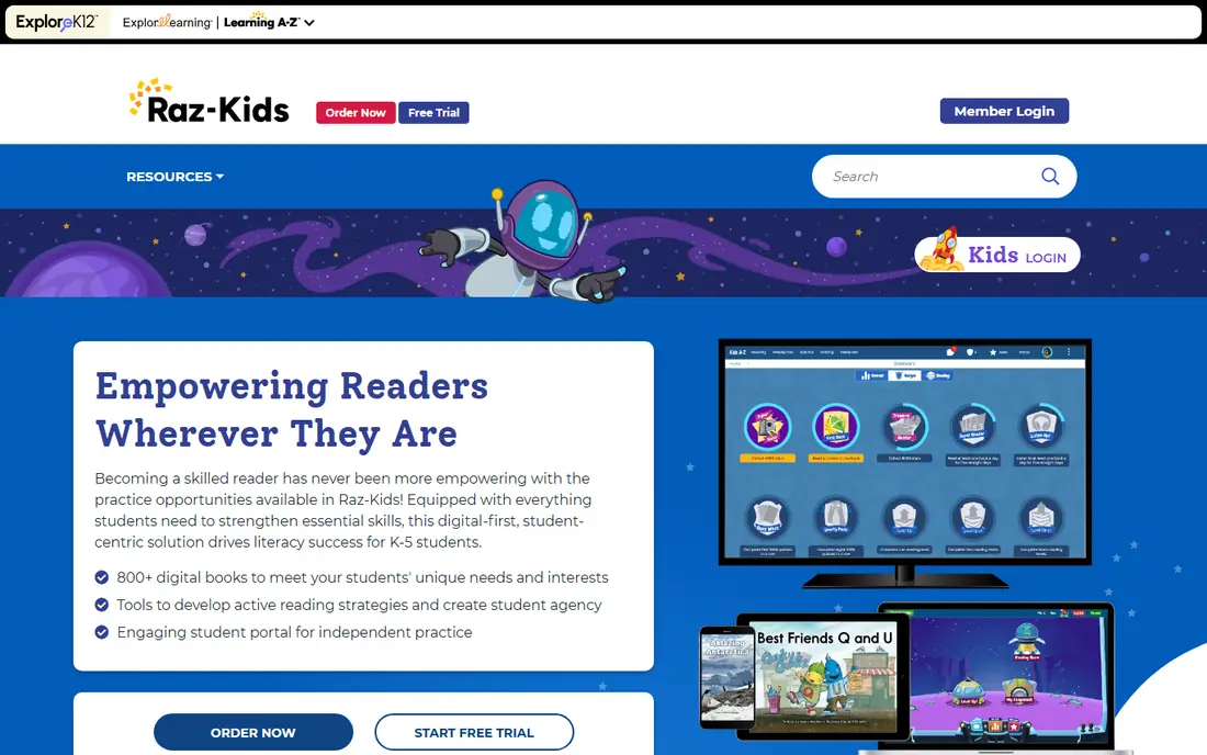 Raz-Kids homepage