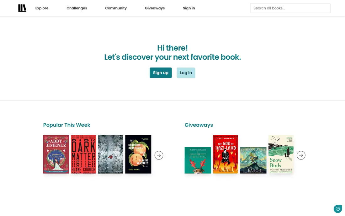 StoryGraph homepage