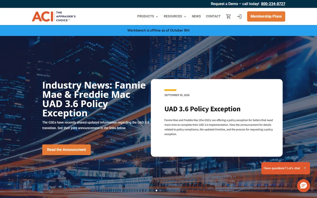 ACI Report homepage