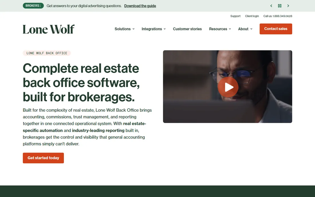Lone Wolf Back Office homepage