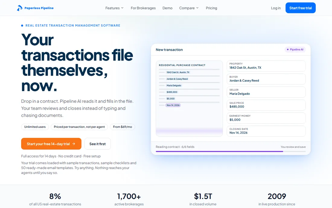 Paperless Pipeline homepage