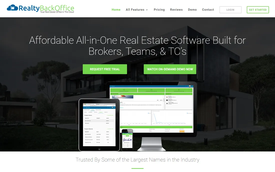 RealtyBackOffice homepage