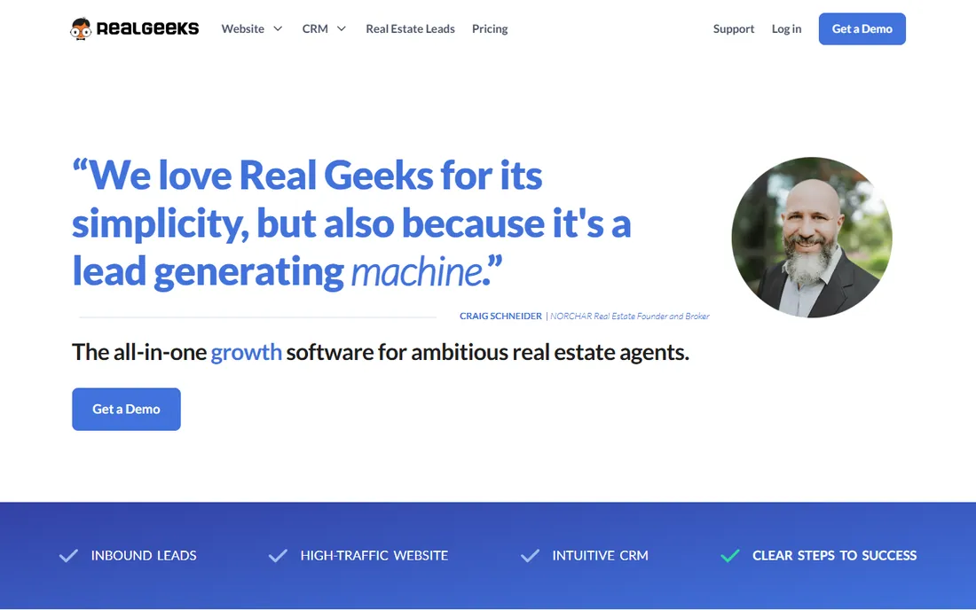 Real Geeks homepage