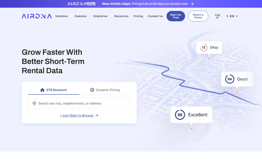 AirDNA homepage
