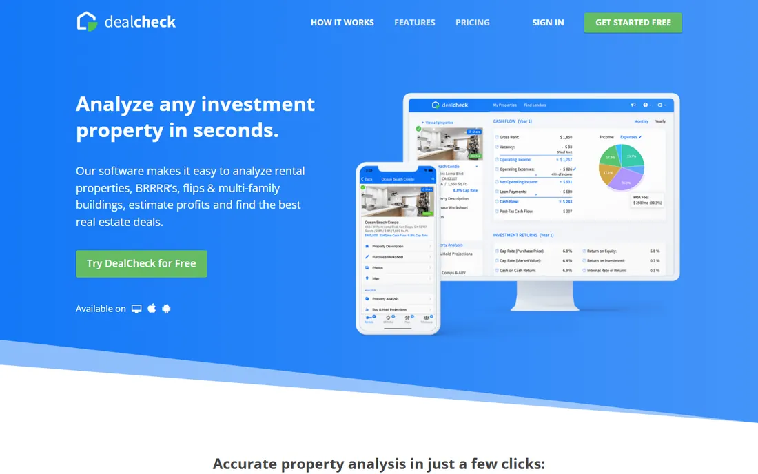 DealCheck homepage