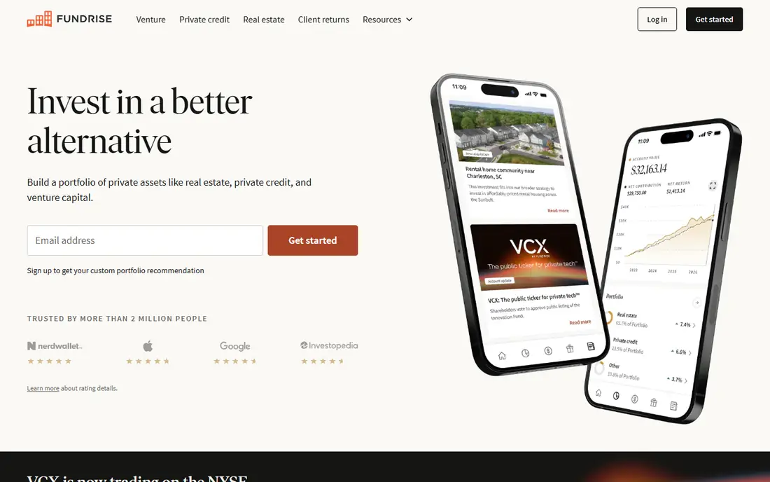 Fundrise homepage