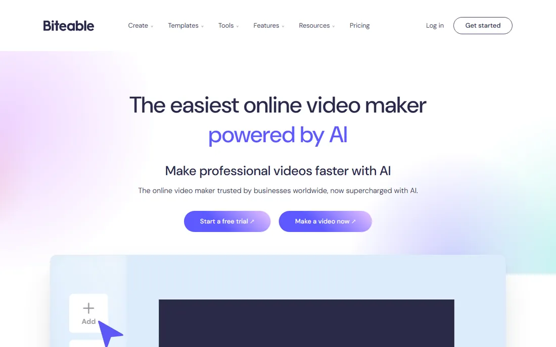 Biteable homepage