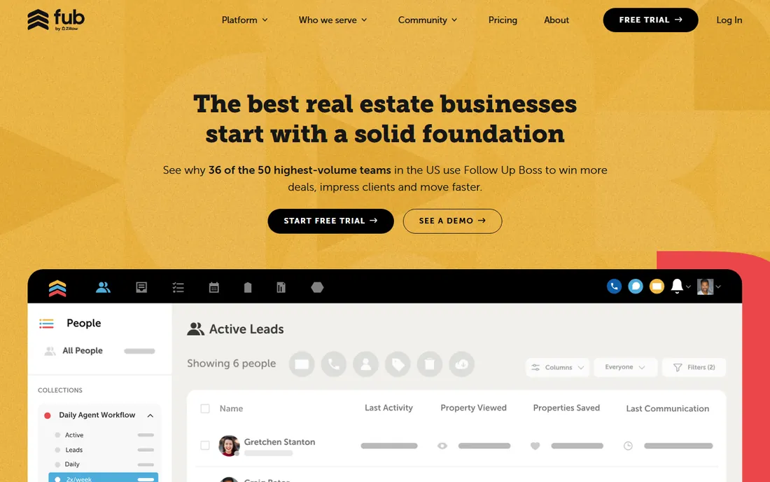Follow Up Boss homepage