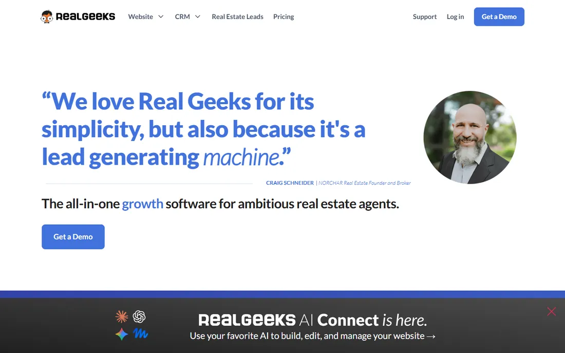 Real Geeks homepage