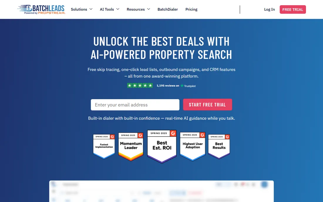 BatchLeads homepage