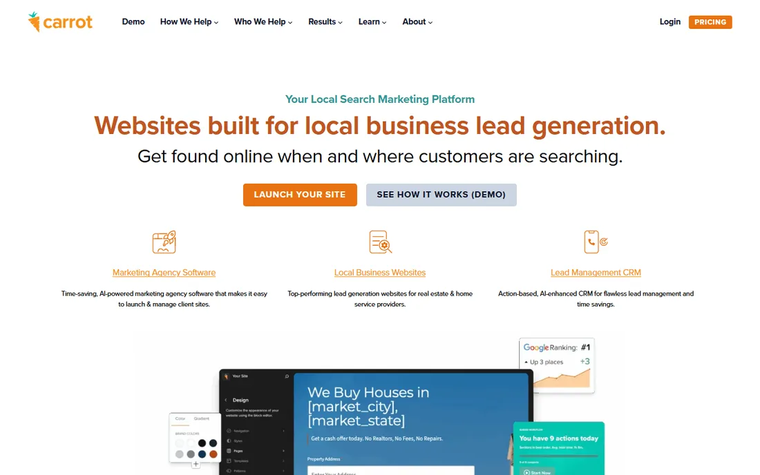 CarrotCRM homepage