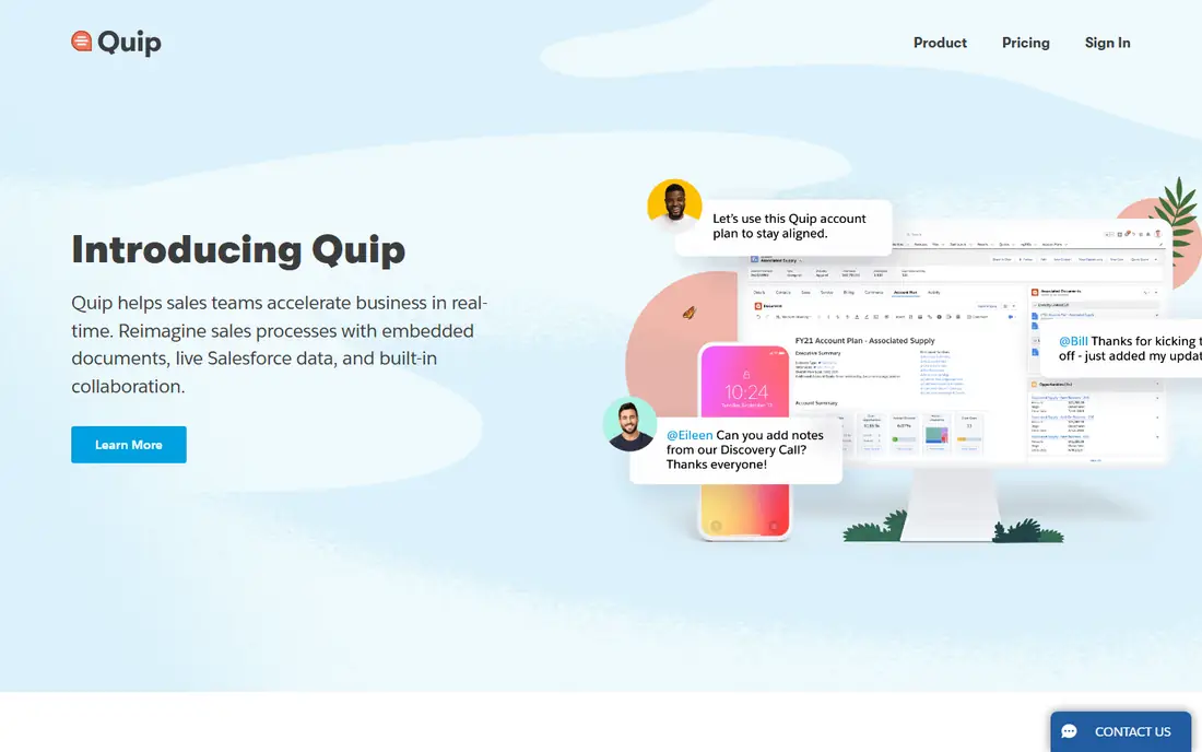 Quip homepage