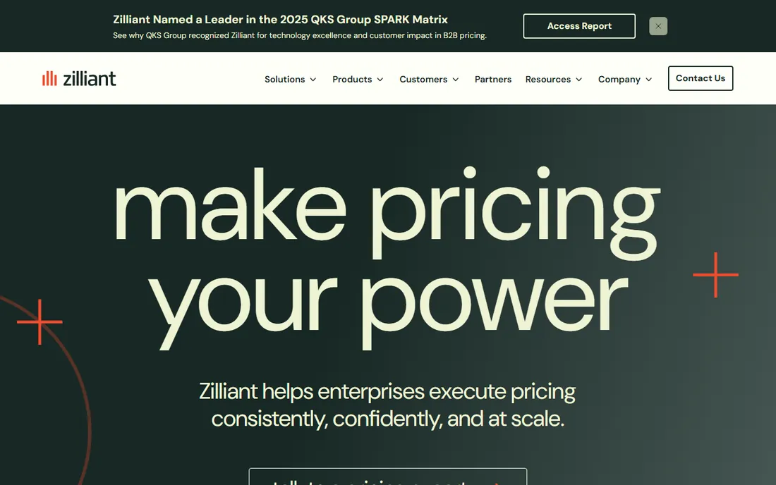 Zilliant homepage