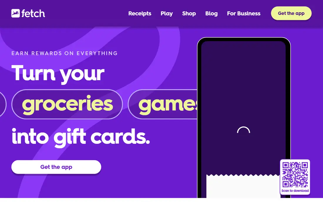 Fetch Rewards homepage