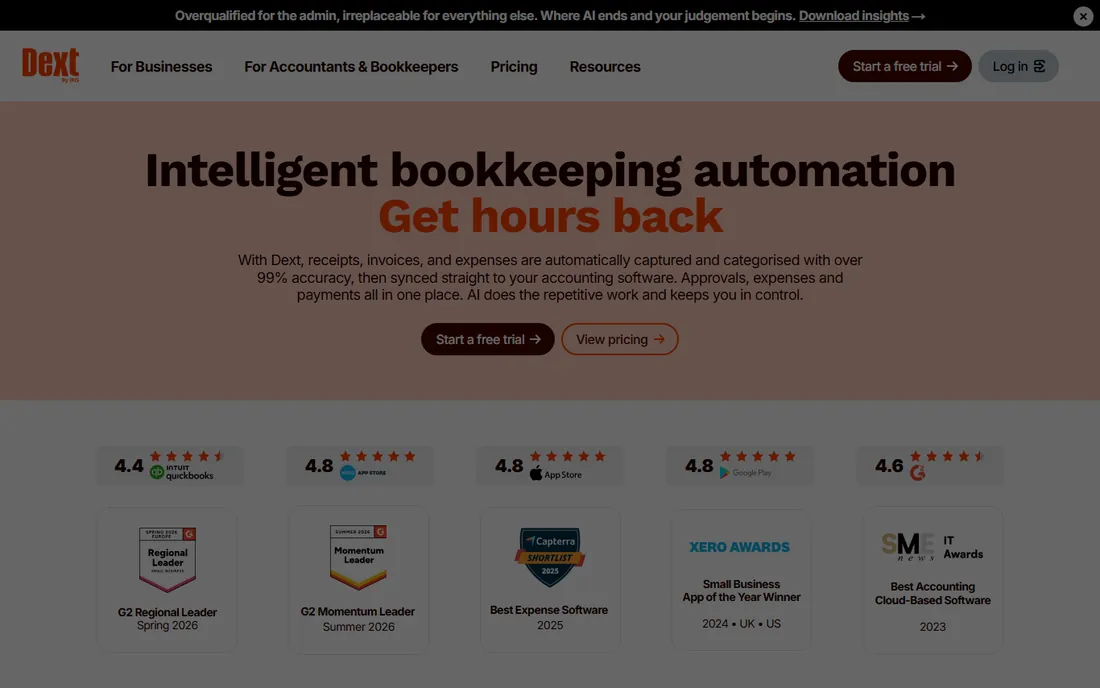 Dext Prepare homepage