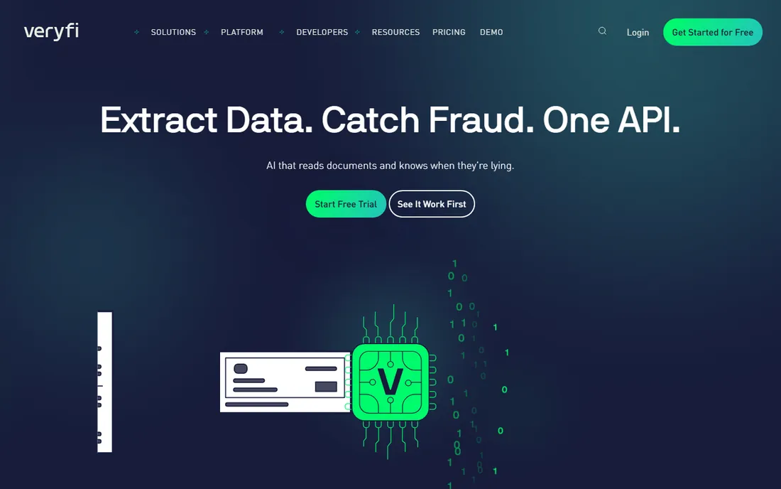 Veryfi homepage