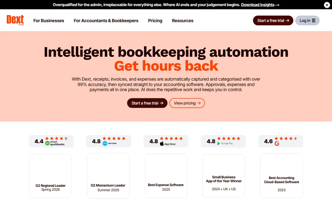 Dext homepage