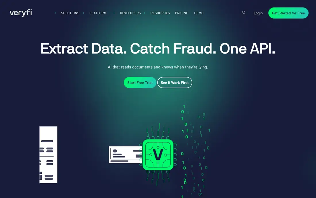 Veryfi homepage