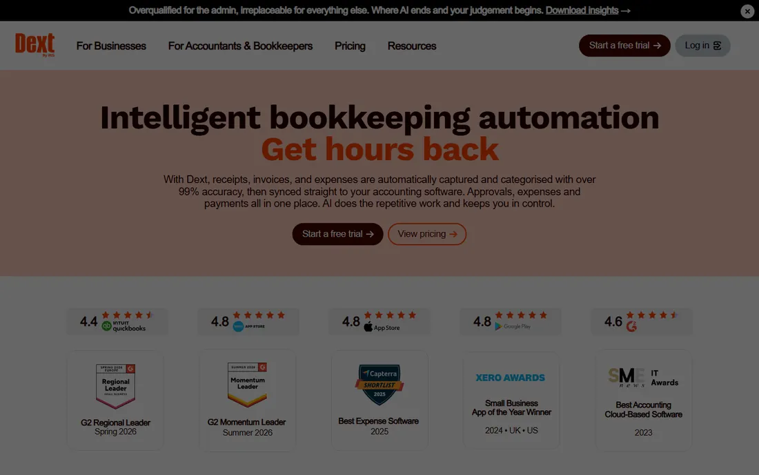 Dext homepage