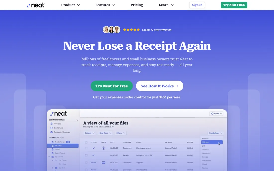 Neat homepage