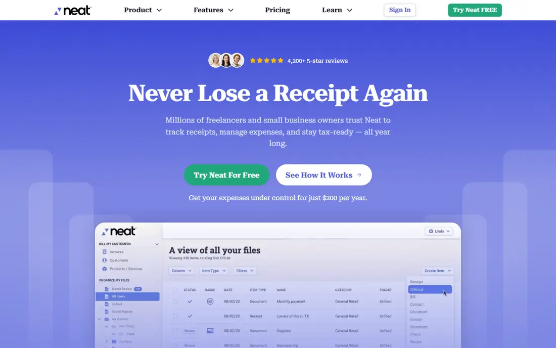 Neat homepage