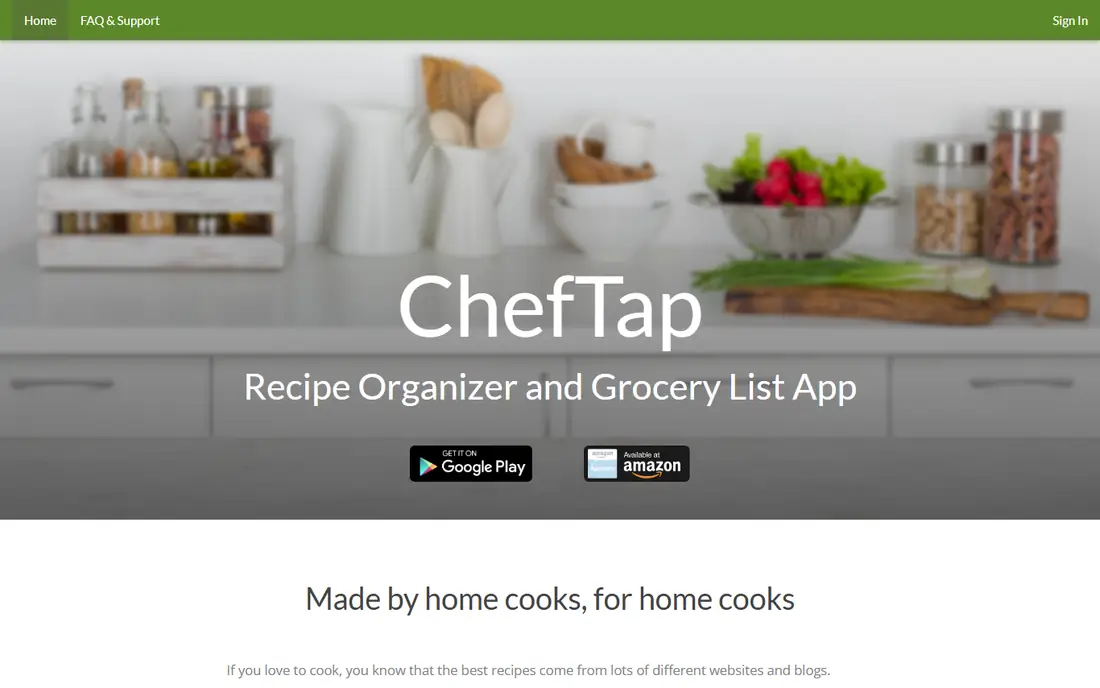 ChefTap homepage
