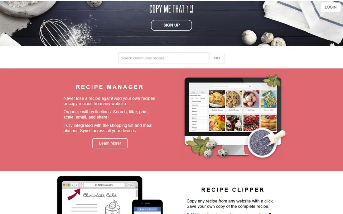 Copy Me That homepage