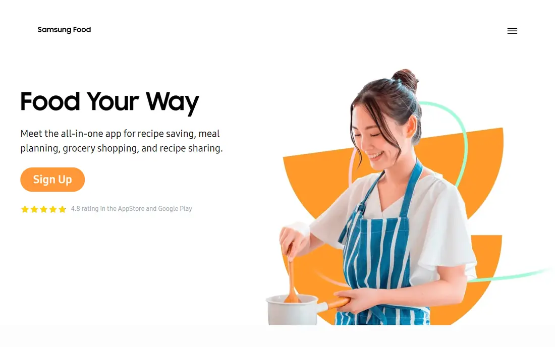 Samsung Food homepage