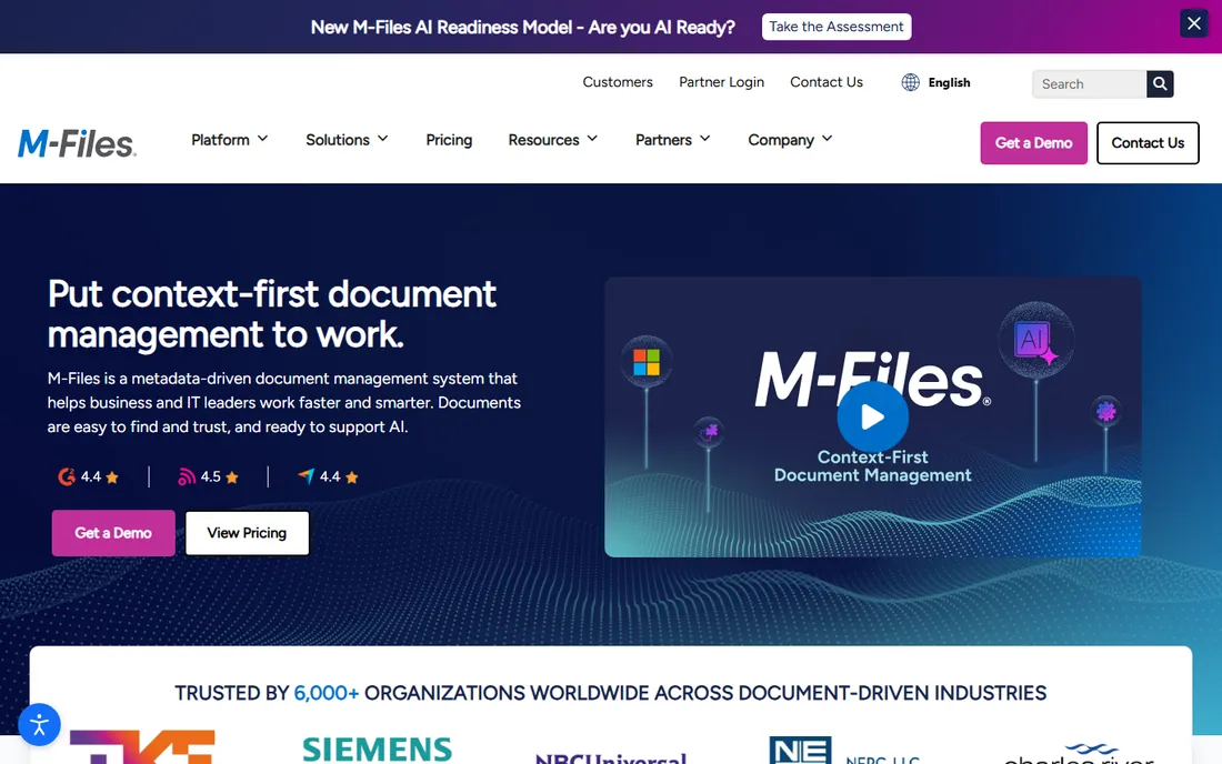 M-Files homepage